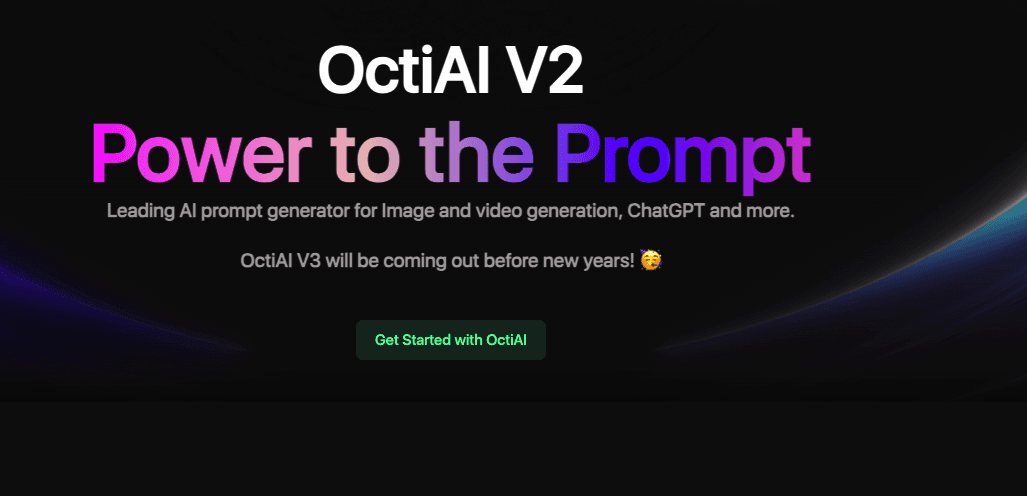 Screenshot of Octi AI Homepage