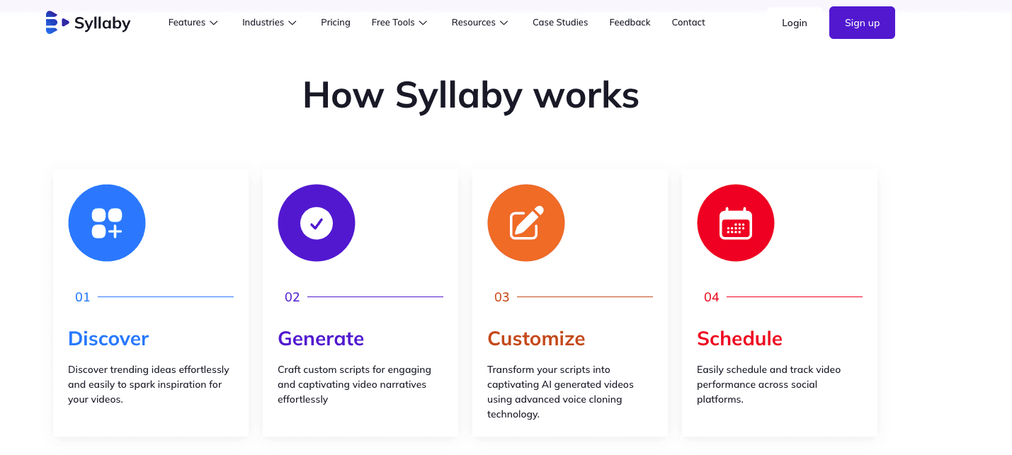 Screenshot of Syllaby homepage