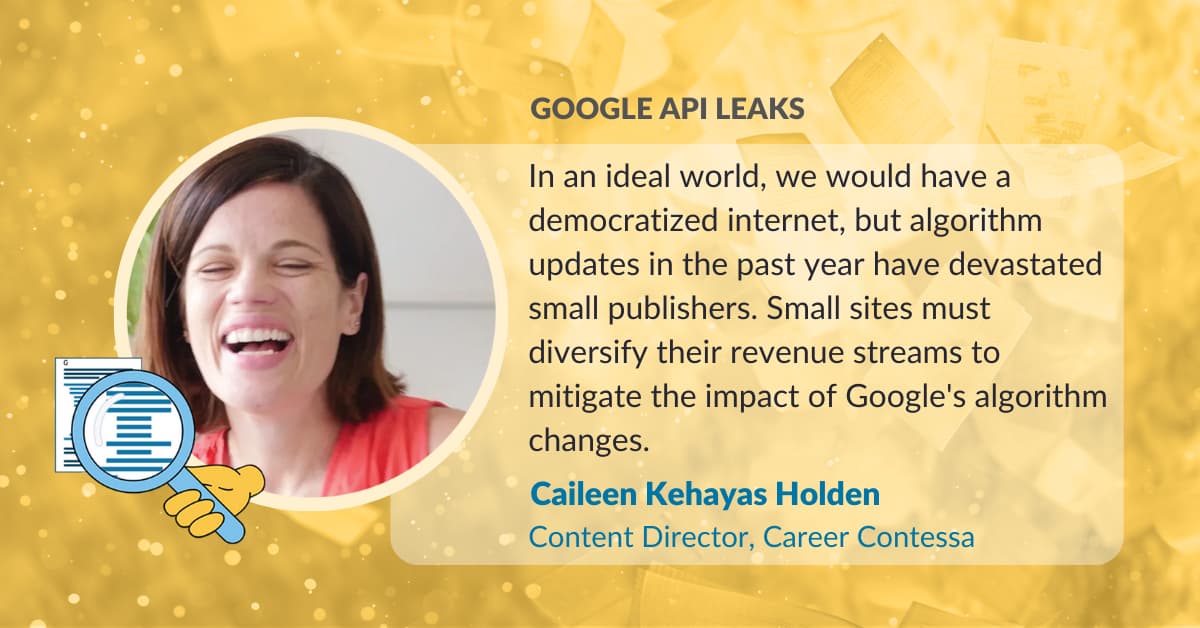 Caileen Kehayas Holden Google API leaks quote