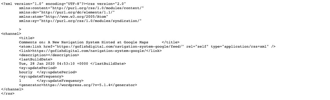 Feed URLs XML document