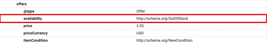 Offers schema example