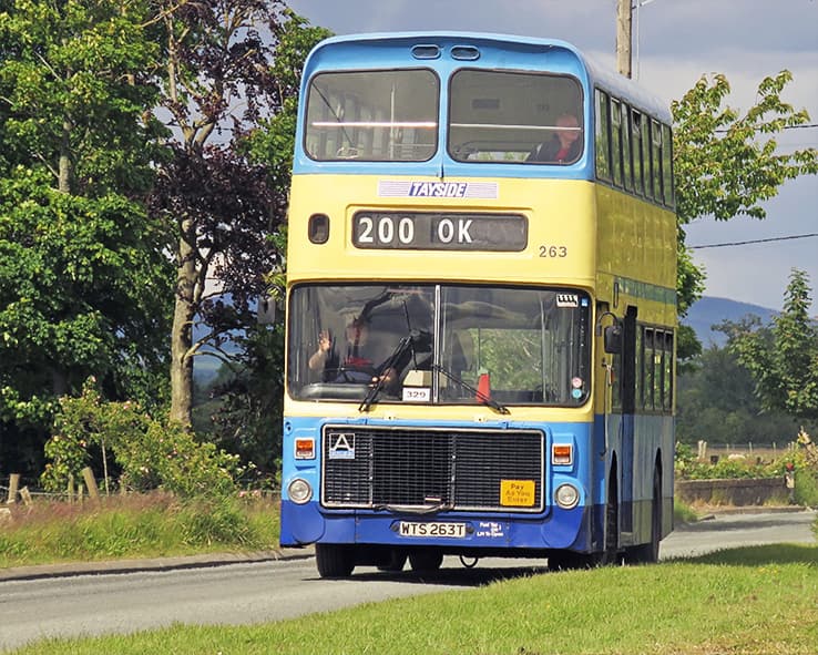 Blue and yellow double decker bus with "200 OK" displayed on it, representing successful server response codes.