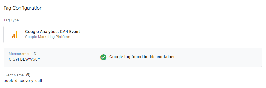 Tag configuration in GA4