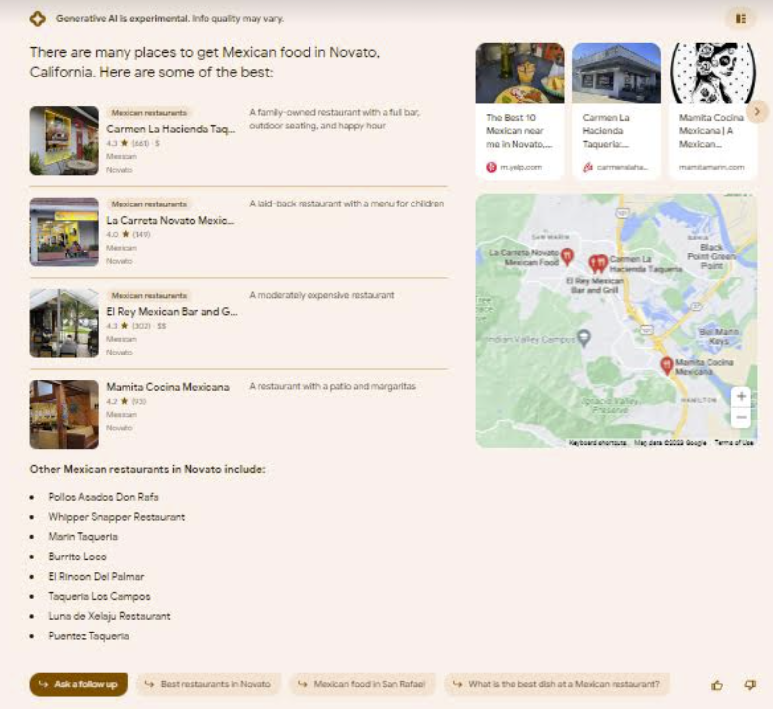 this SGE pack contains a seemingly useless list of additional restaurants you can't click on or see