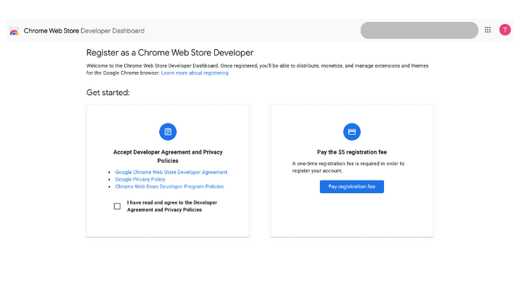 Register as Chrome Web Store developer