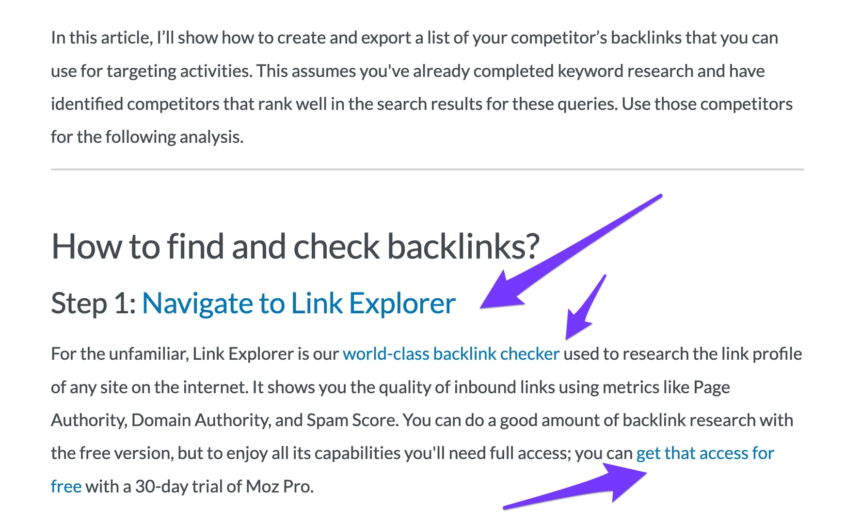 Example of MOZ article with educational intent