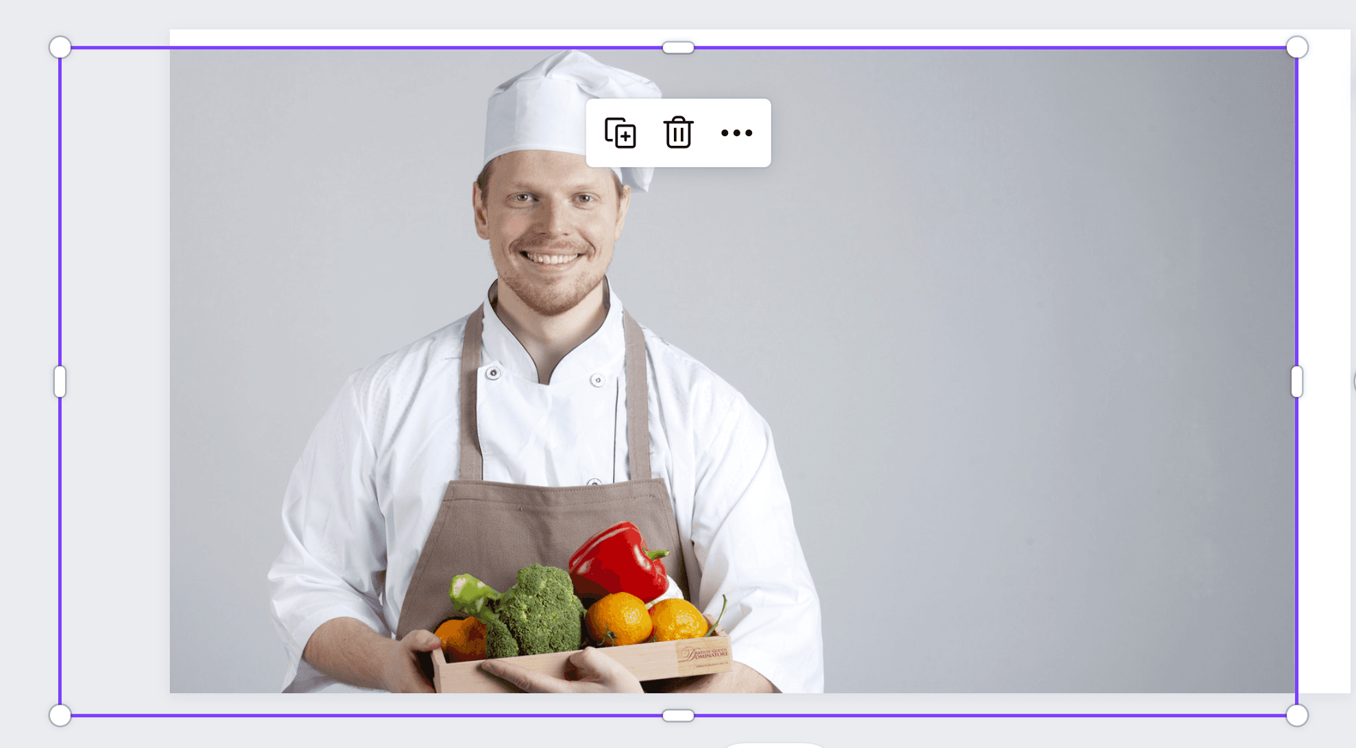 A screenshot showing what it looks like when you drag a photo onto a slide