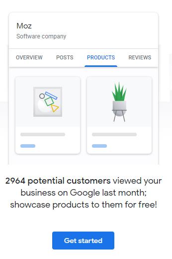 Popup telling user how many people saw a listing in the past month and CTA to add products.