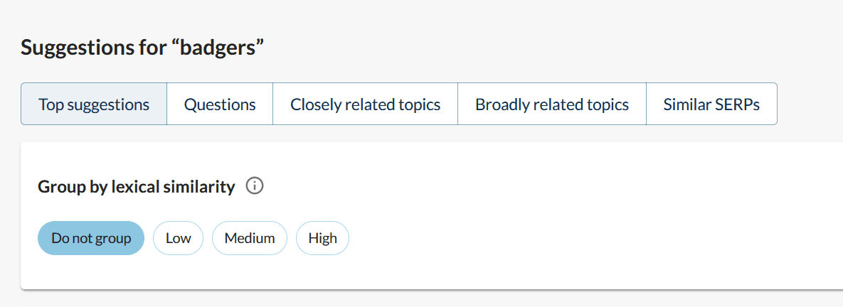 screenshot of top suggestions from moz pro