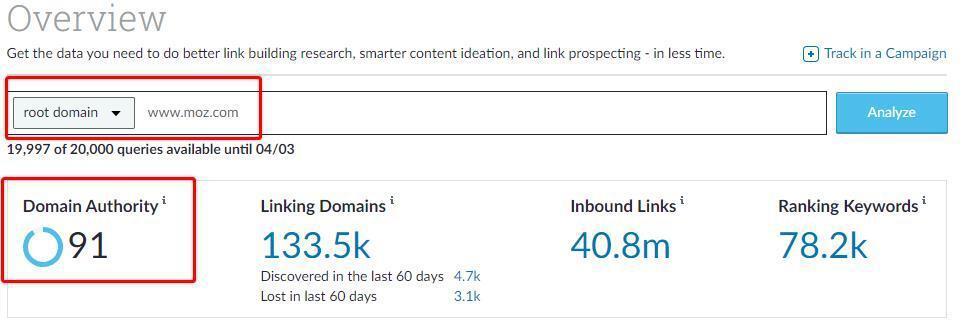 The Domain Authority of a-moz.groupbuyseo.org displayed in Moz Pro