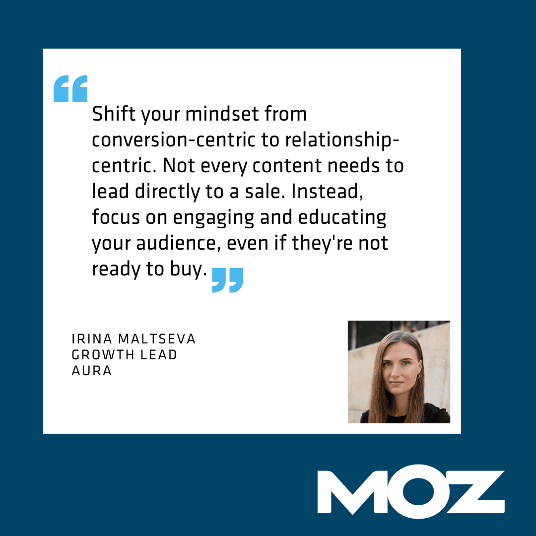 Irina's quote on shifting mindset