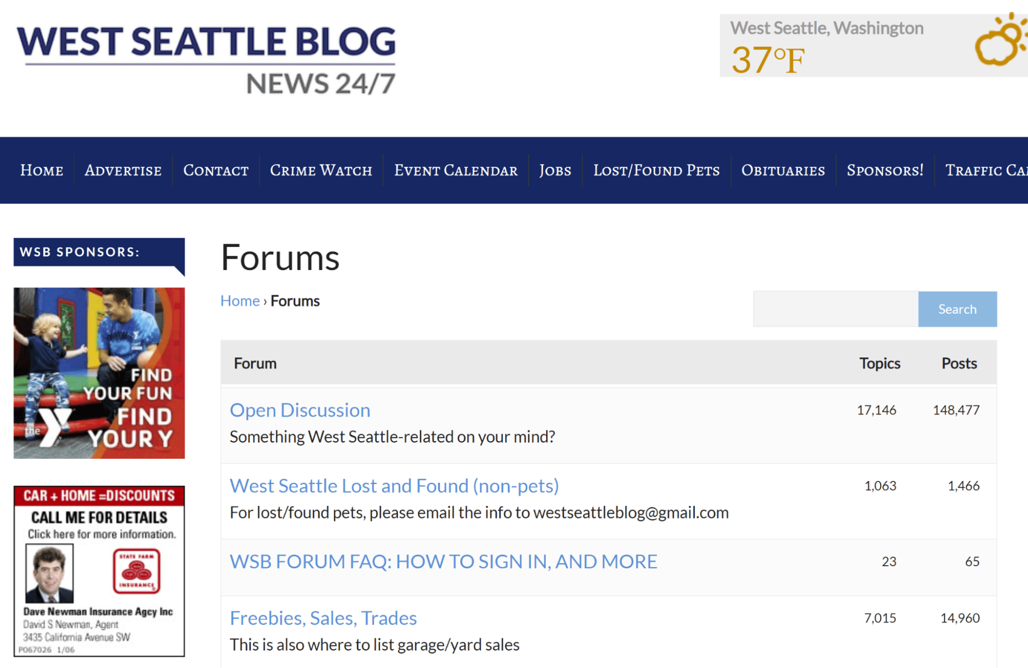 Screenshot of a number of forum discussions