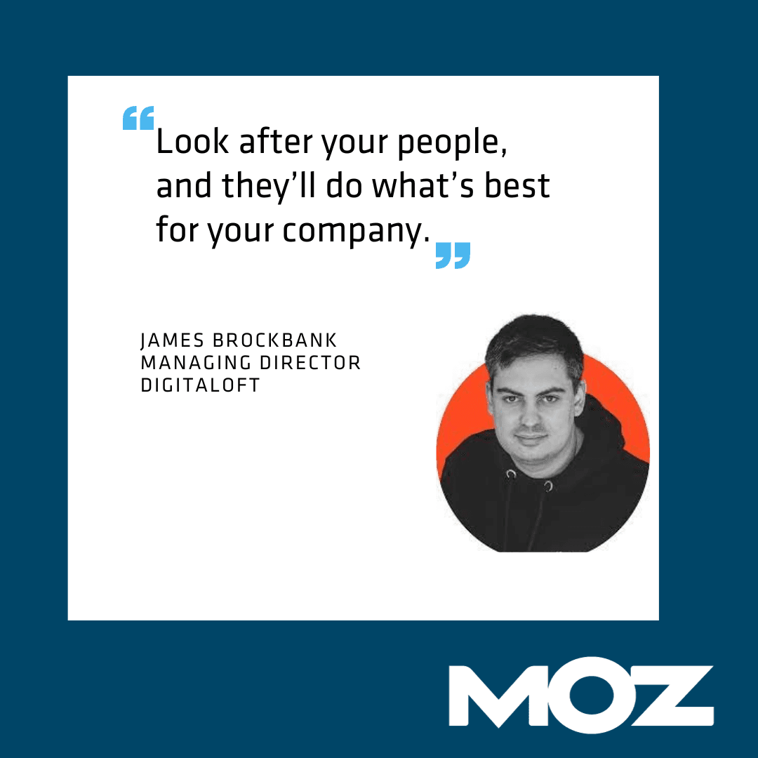 James Brockbank quote on employee wellbeing