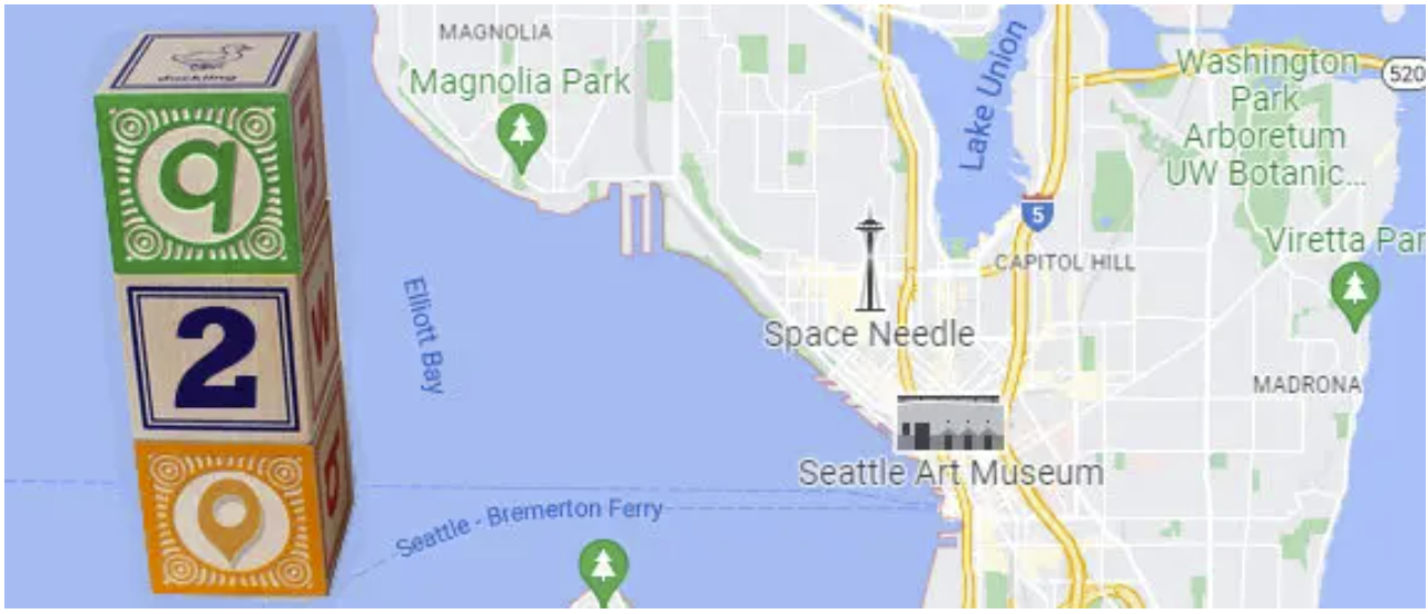 image of building blocks on a map