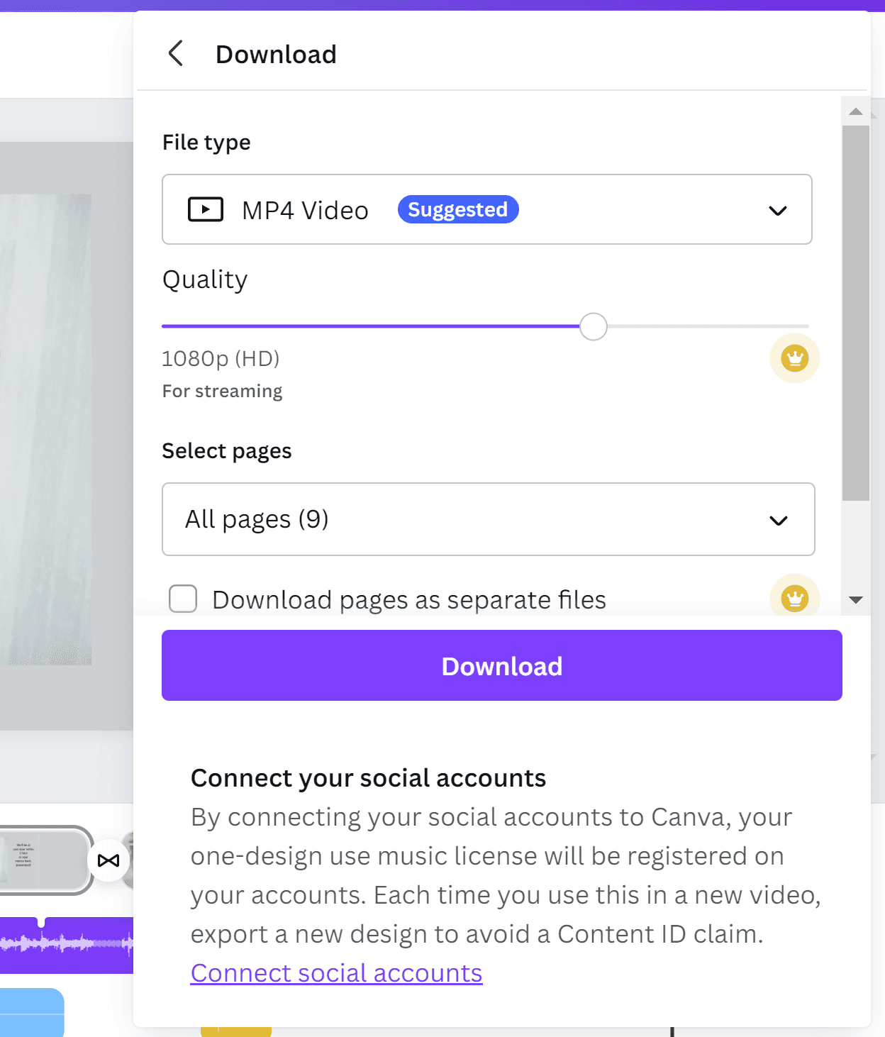 Screenshot showing how to download your mp4 file to your local drive