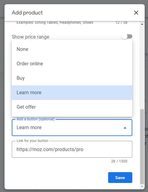 Choosing a CTA button for your product.