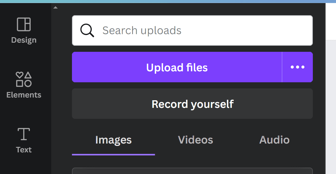 Upload files to Canva