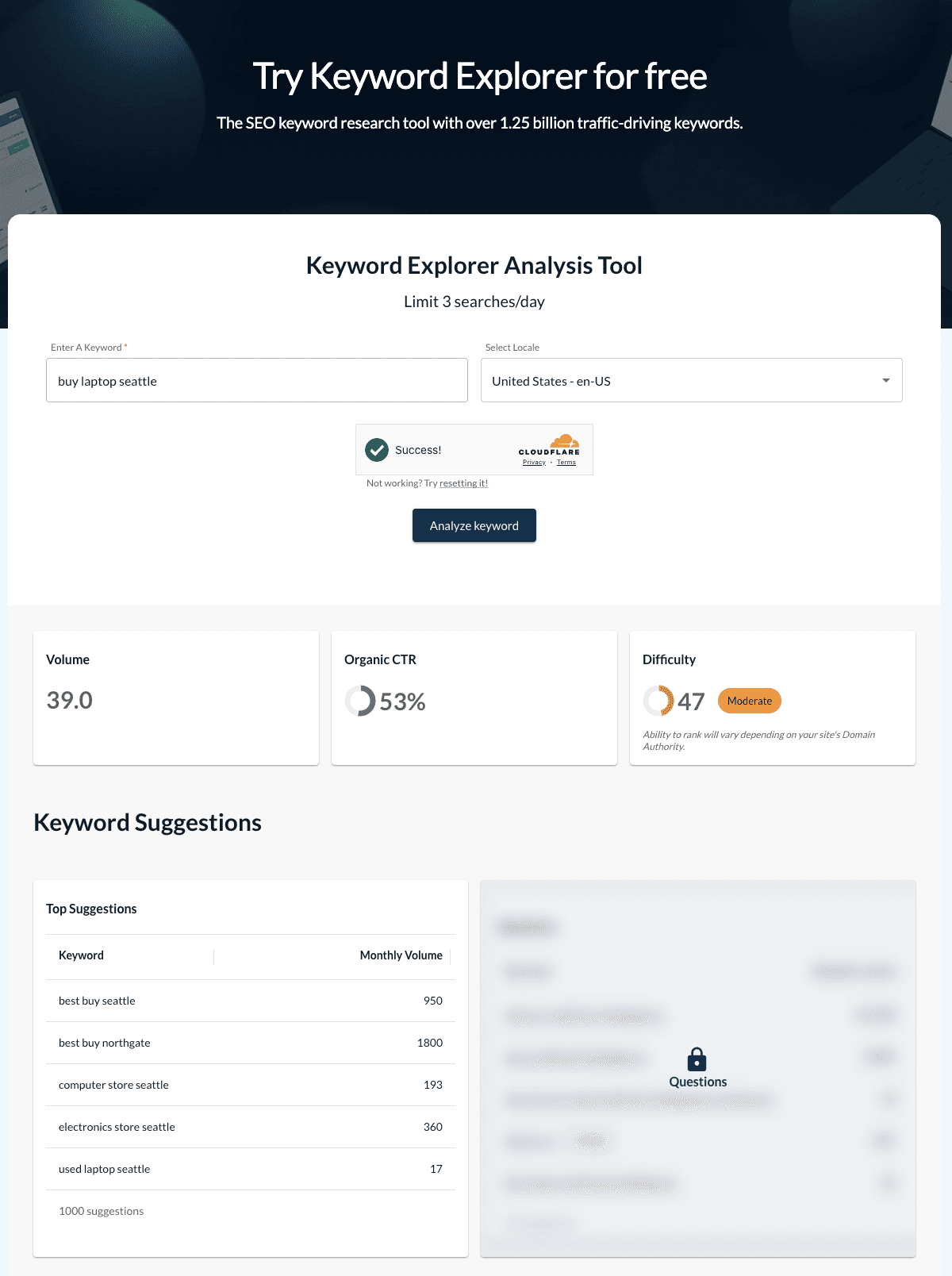 investigate those keywords further with Moz Pro