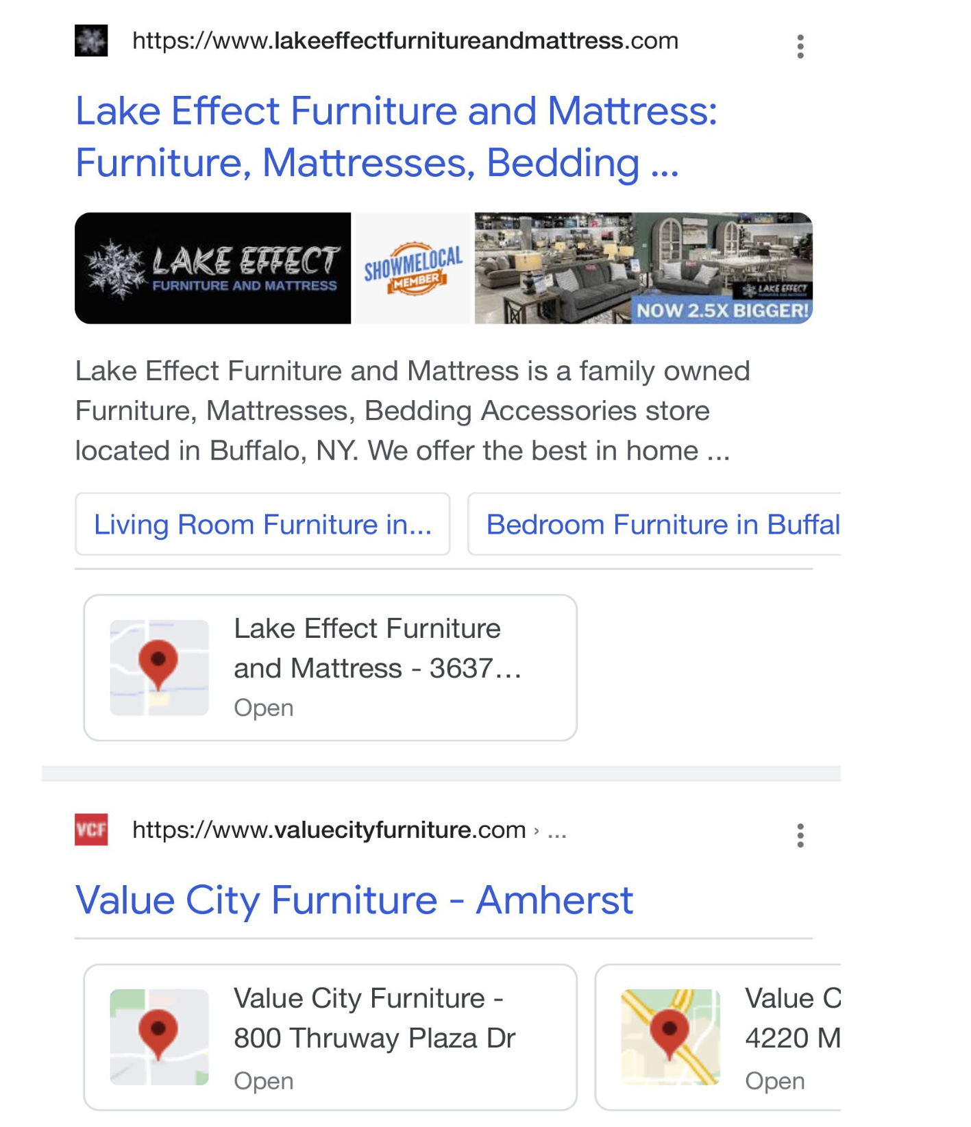 An example SERP for the query