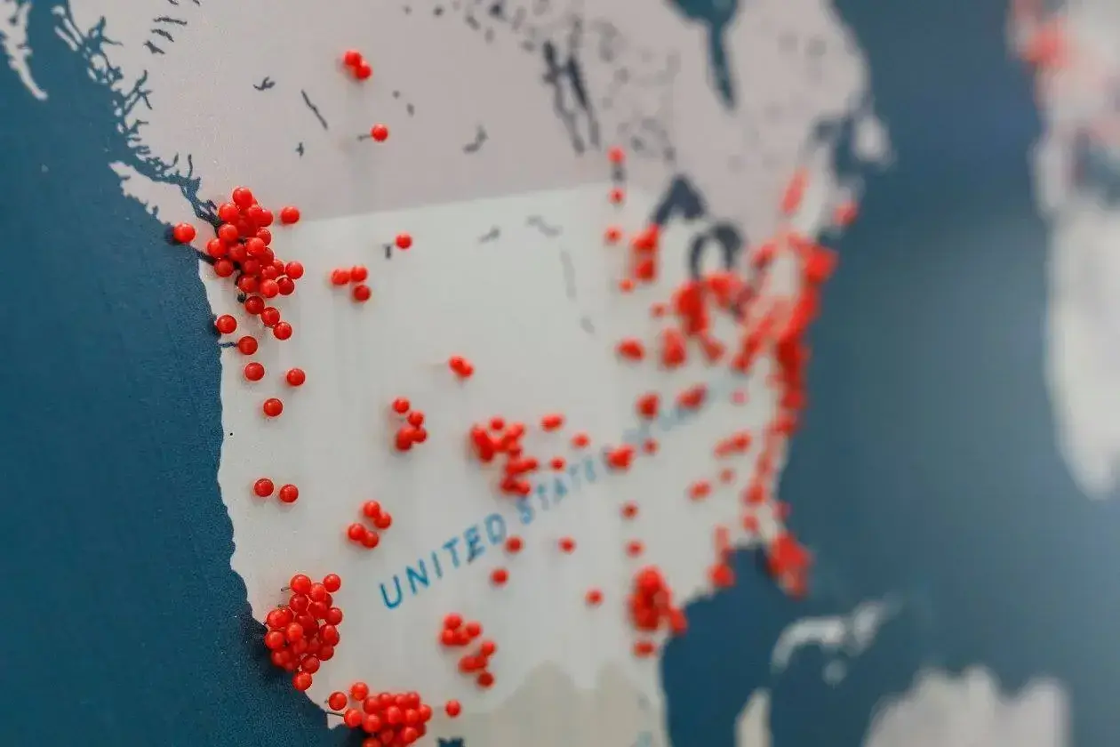 MozCon map with pins