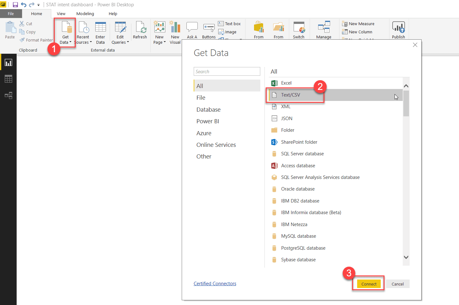 Uploading data sources to Power BI