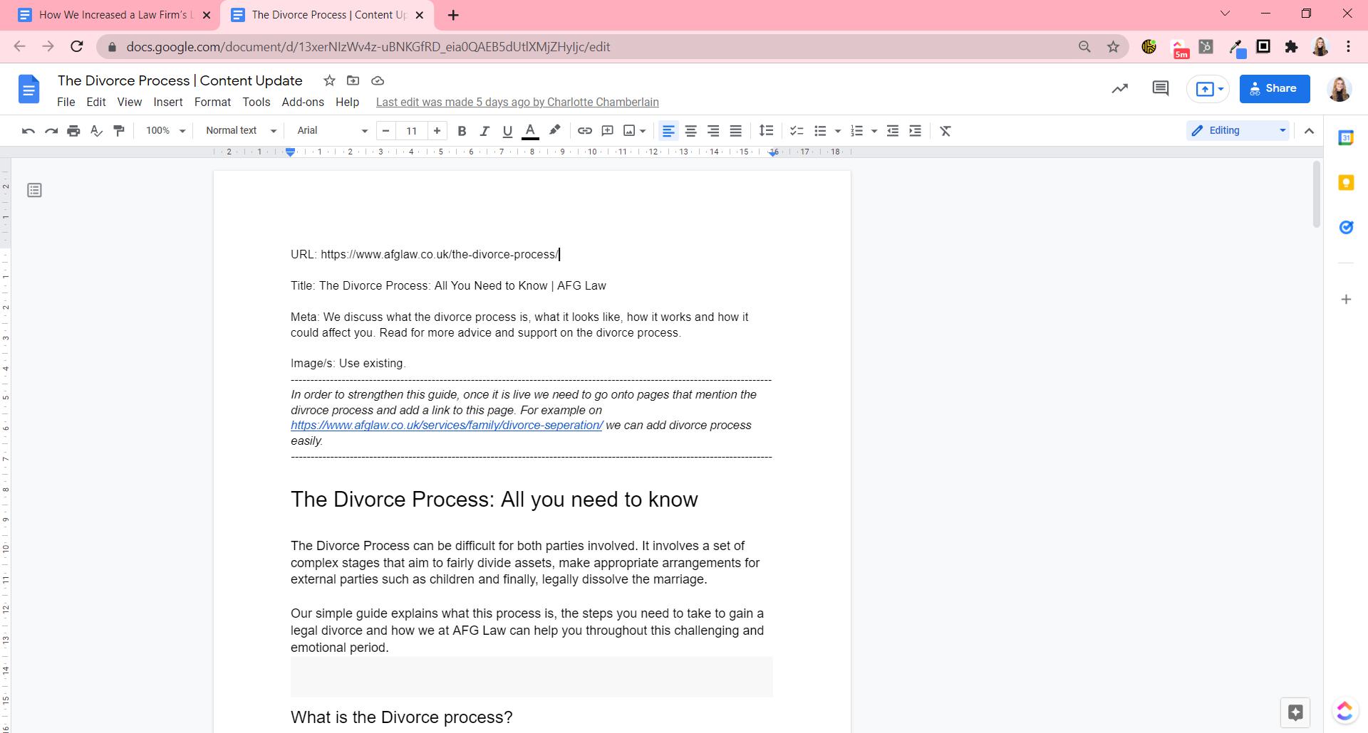Example of a ‘skeleton document’, featuring technical information at the top of the document