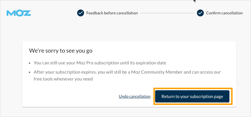 Screenshot of the confirmation screen.