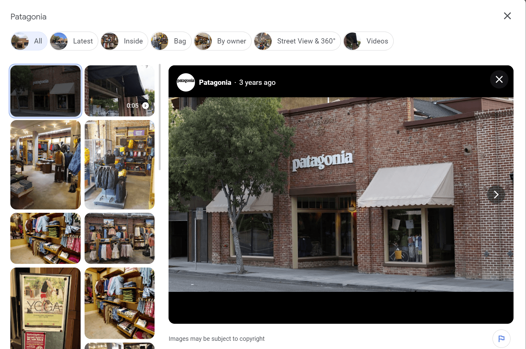 Google Business Profiles include a prominent photo section which can be populated with images uploaded by both the business and the public.