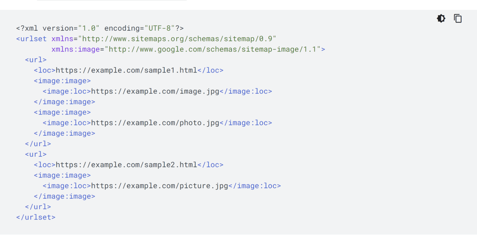 screenshot of html image sitemap