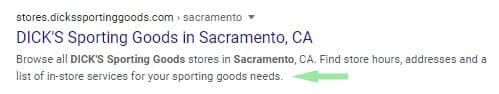 Meta description example.