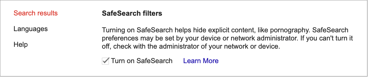 Google SafeSearch