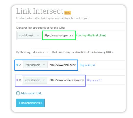 Use Moz's Link Intersect.