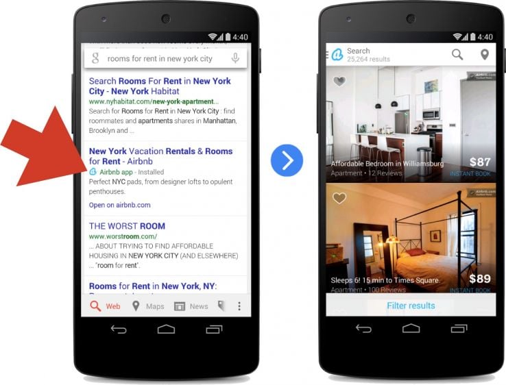 serp links to apps