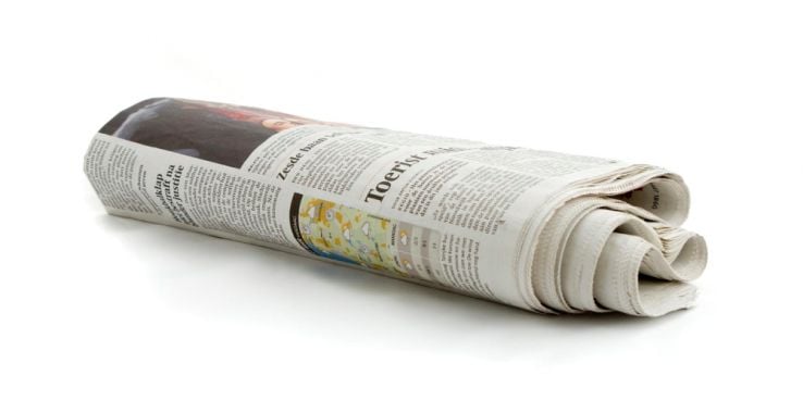 rolled up newspaper