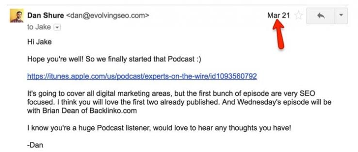 Email reply.